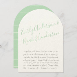 Neo Mint Minimalist Typography Bröllop Inbjudningar