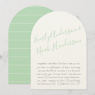 Neo Mint Minimalist Typography Bröllop Inbjudningar