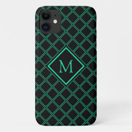 Neo Mint och Black Diamond Mönster Monogram