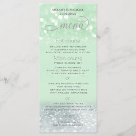 Neo mint silver chic glitterig trendig kalligrafi meny
