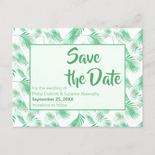 Neo Mint Tropiska palmlövar Spara datumet Meddelande Vykort