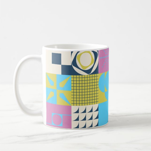 Neo Modernism artwork pattern made with abstract g Kaffemugg (Vänster)