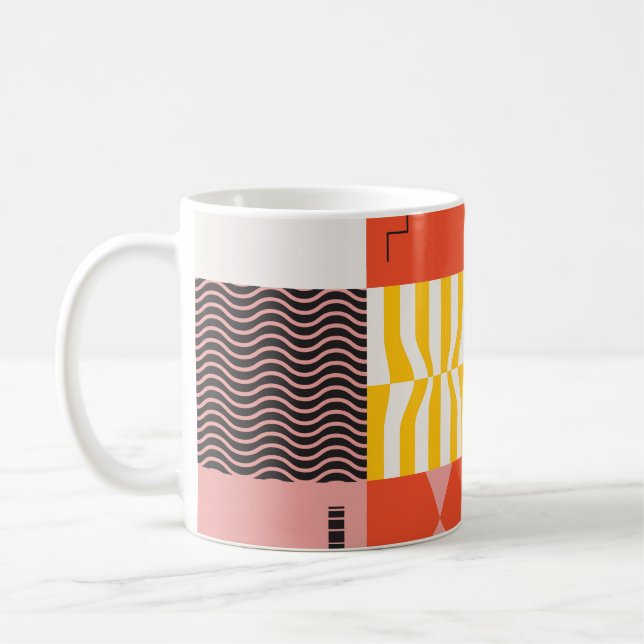 Neo Modernism teckning mönster gjord med abstrakt  Kaffemugg (Vänster)
