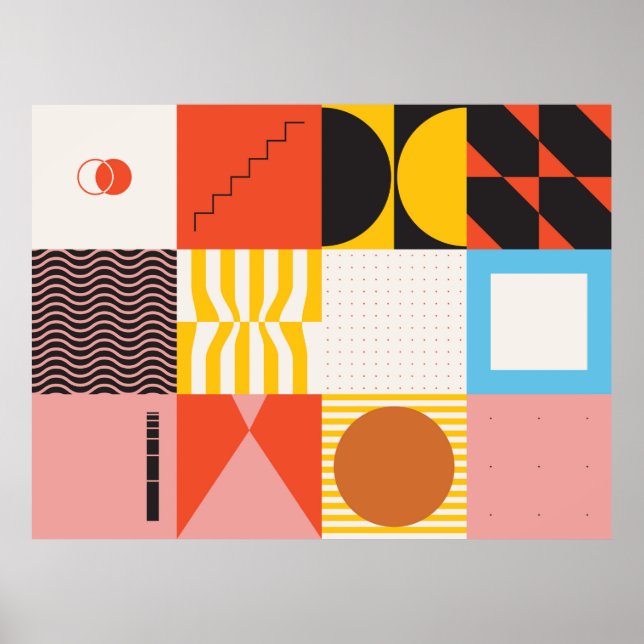 Neo Modernism-teckning mönster gjord med abstrakt  Poster (Framsidan)