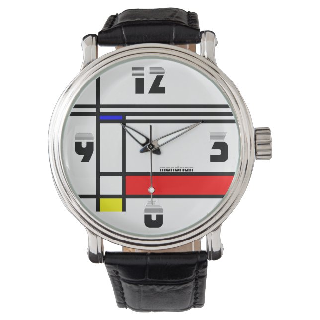 Neo-plasticism, konstnärlig mondrian stil armbandsur (Framsida)