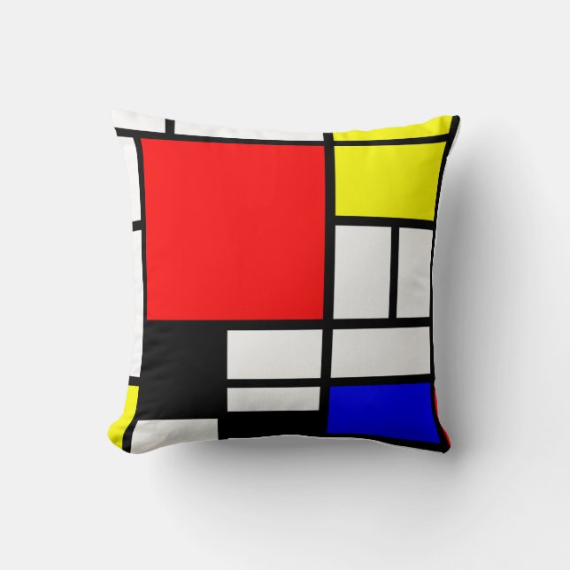Neo-plasticism modern Mondrian stil 3 Kudde (Framsida)