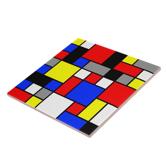 Neo-Plasticism nr 3 Art Tile Kakelplatta (Sidan)