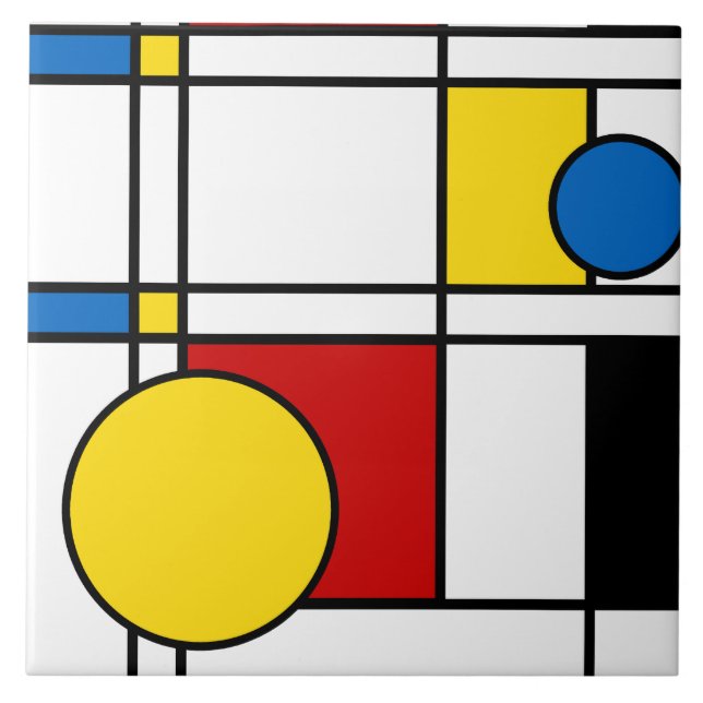 Neo-Plasticism nr 4 Art Tile Kakelplatta (Framsidan)