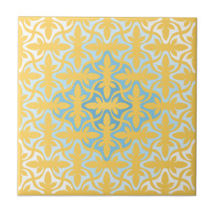 Neo Retro Guld Blommigt Ethnic Sanur Motifs Kakelplatta