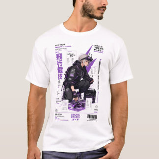 Neo Tokyo-filer 009 – Cyberpunk FPV Anime Techwear T Shirt