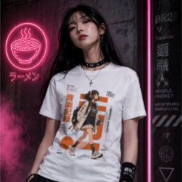 Neo Tokyo Files 002 -Retro Anime Musik Techwear T Shirt
