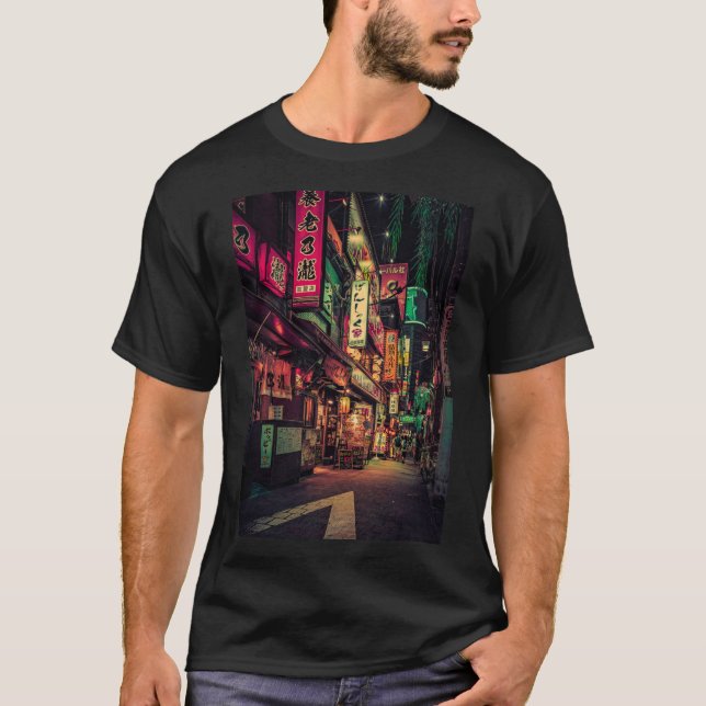 Neo Tokyo II- Japan Night Photo Premium T-Shirt (Framsida)