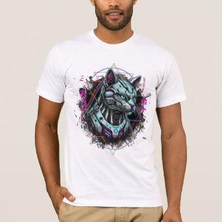 Neo-Tokyo Vapor Cyber Cat | Android Dreams Robotic T Shirt