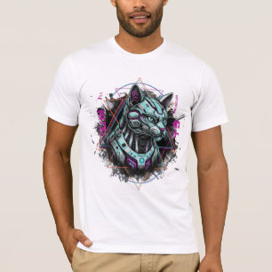 Neo-Tokyo Vapor Cyber Katt Android Drömmar Robot T Shirt