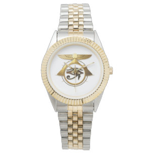 NeoAnkh 3D Gyllene Horus öga & Bevingad solskiva Armbandsur