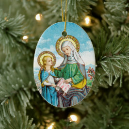 NeoGothic St. Anne och Young Mary (SAU 29) Julgransprydnad Keramik