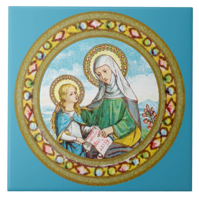NeoGothic St. Anne och Young Mary (SAU 29) Kakelplatta (Framsidan)