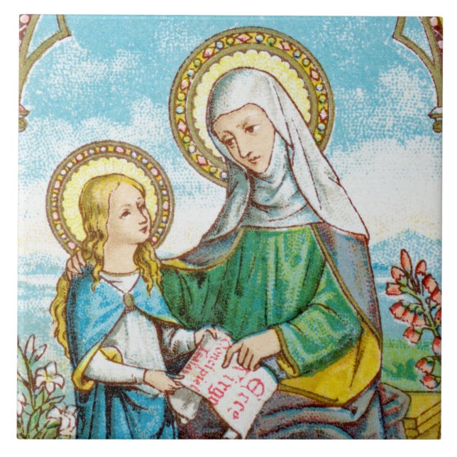 NeoGothic St. Anne och Young Mary (SAU 29) Kakelplatta (Framsidan)