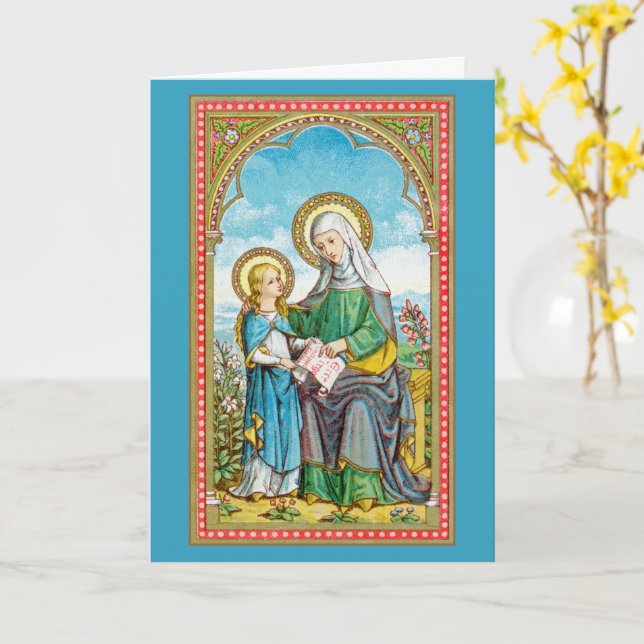 NeoGothic St. Anne och Young Mary (SAU 29) Kort (Gul blomma)