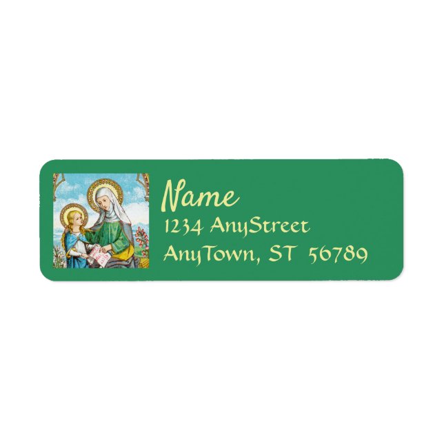 NeoGothic St. Anne och Young Mary (SAU 29) Returadress Etikett (Framsidan)