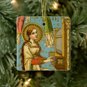 NeoGothic St. Cecilia of Rom (uppgifter; BNG 02) Julgransprydnad Keramik