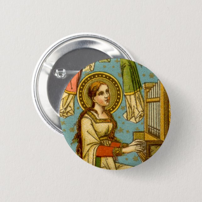 NeoGothic St. Cecilia of Rom (uppgifter; BNG 02) Knapp (Framsida & baksida)