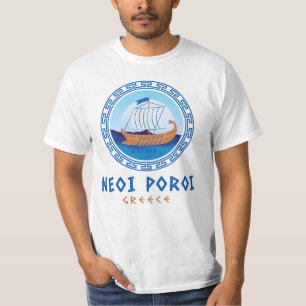 Neoi Poroi, Grekland Greek Ship Design Herr T Shirt