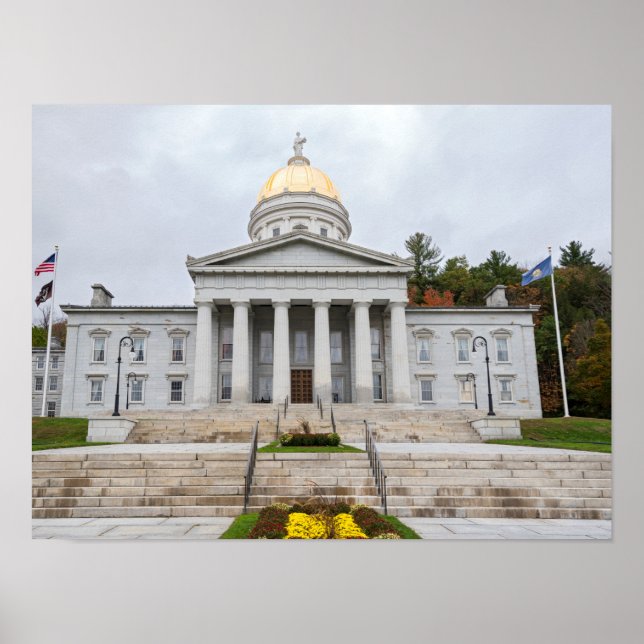 Neoklassisk stat huvudstad bygger i montpelier poster (Framsidan)