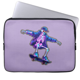 Neon 3D Skeleton Skateboarding – Funny Streetwear  Laptop Fodral