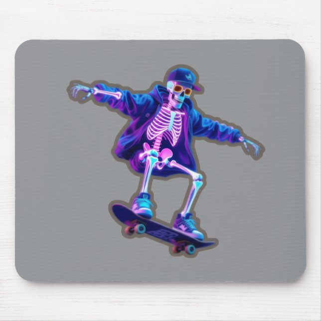 Neon 3D Skeleton Skateboarding – Funny Streetwear  Musmatta (Framsidan)