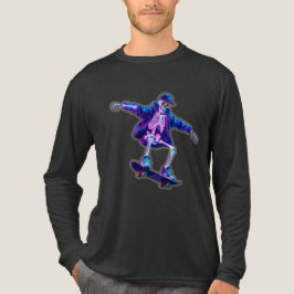 Neon 3D Skeleton Skateboarding – Funny Streetwear  T Shirt