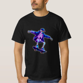 Neon 3D Skeleton Skateboarding – Funny Streetwear  T Shirt