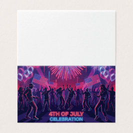 Neon 4 juli firande danparty kort