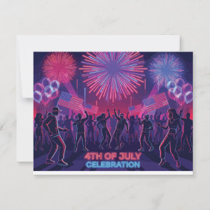 Neon 4 juli firande danparty OSA kort