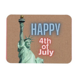 Neon 4 juli frihetsstaty magnet