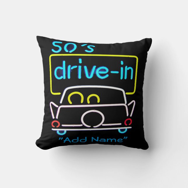 Neon 50-talets dekorativ påfyllnad för Mancave Kudde (Framsida)