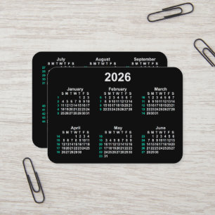 Neon 52 Week ISO Calendar från Janz 2026 Visitkort