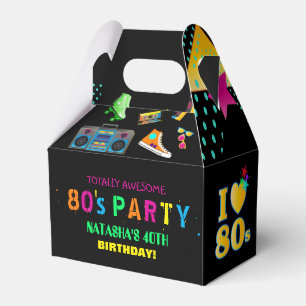 Neon 80:s Födelsedagsfest Personlig Presentaskar