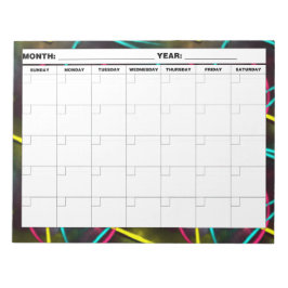 Neon 80s tom kalender anteckningsblock