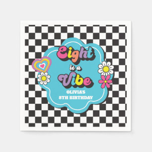 Neon 90s Retro Eight är en stämning 8-årsdag Pappersservett