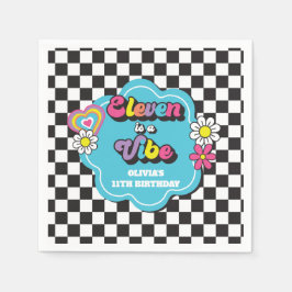 Neon 90s Retro Eleven är en stämning 11-årsdag Pappersservett
