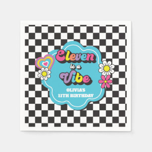 Neon 90s Retro Eleven är en stämning 11-årsdag Pappersservett