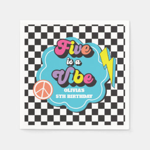 Neon 90s Retro Five är en stämning 5-årsdag Pappersservett