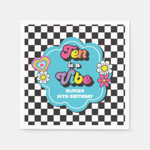 Neon 90s Retro Ten är en stämning 10-års födelseda Pappersservett
