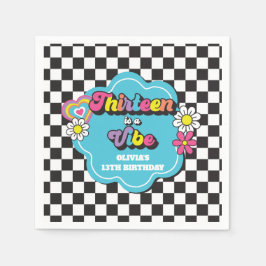 Neon 90s Retro Thirteen är en stämning 13-årsdag Pappersservett