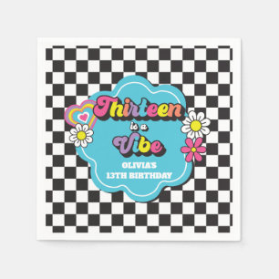 Neon 90s Retro Thirteen är en stämning 13-årsdag Pappersservett