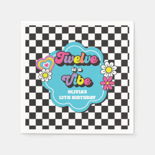 Neon 90s Retro Twelve är en stämning 12-årsdag Pappersservett