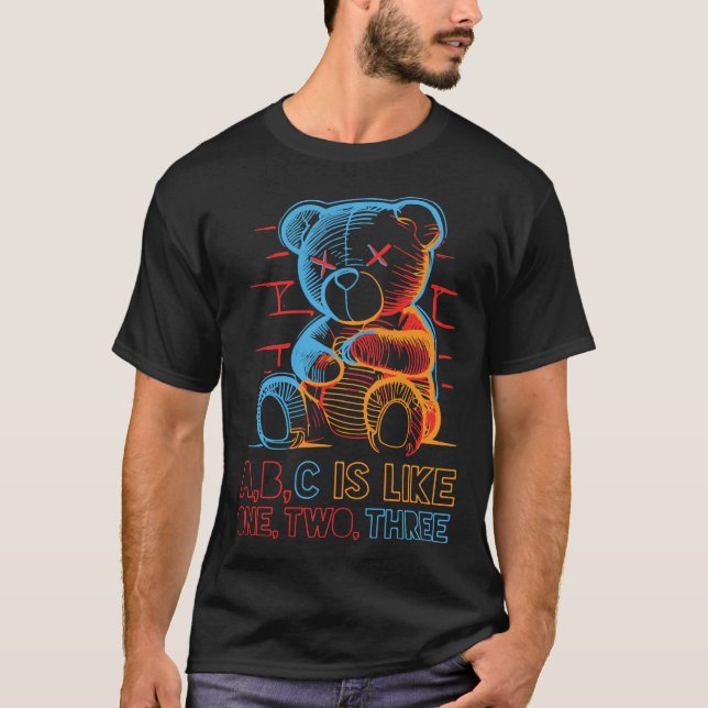 Neon ABC-Nalle T Shirt (Framsida)