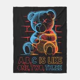 Neon ABC Nallebjörn Fleecefilt