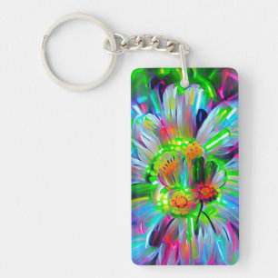 Neon Abstrakt Daisy med Vivid Färg